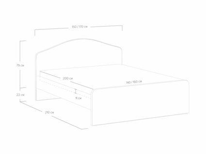 Кровать Сонум Emma Кашемир голубой 140х200
