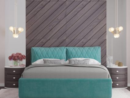 Кровать Nuvola Celeste Velutto 14 (с подъемным механизмом) 140х190