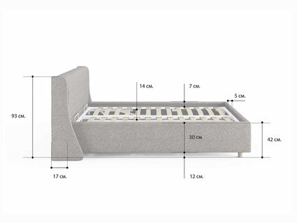 Кровать Сонум Barcelona Рогожка Деним