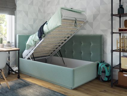 Кровать Nuvola Sabina угловая Velutto 22 (с подъемным механизмом) 90х190