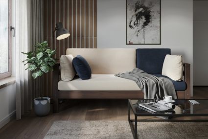 Диван Арско Домино трехместный сине-бежевый Длина 178 см