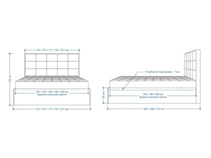 Кровать Lonax Адель велюр Dolly-2 140х195