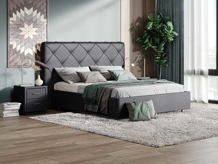 Кровать Сонум Manhattan Экокожа Белая (с подъемным механизмом) 140х200