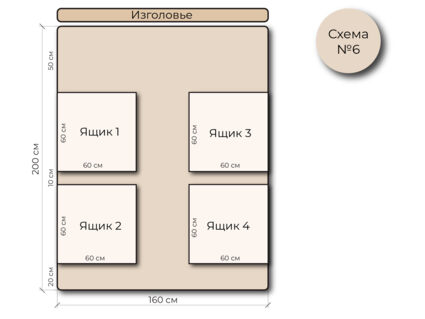 Кровать Mr.Mattress Site Box экокожа Beige 180х190