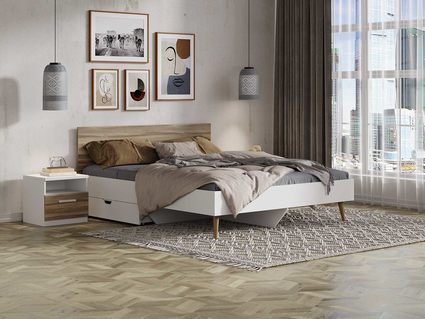 Кровать Сонум Ines Ясень анкор + белый 140х200