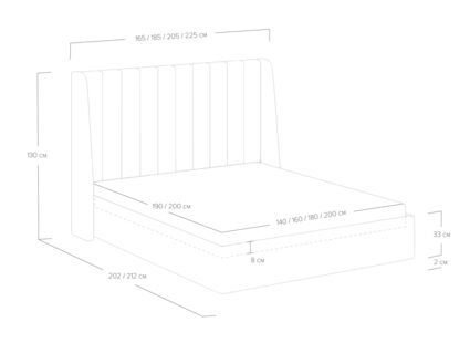 Кровать Сонум Samanta Рогожка Деним (с подъемным механизмом) 180х190