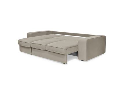 Диван Фиеста Мебель Монако с оттоманкой велюр Vivaldi 04 кремовый