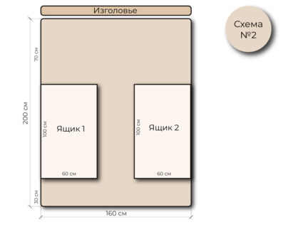 Кровать Mr.Mattress Site Box экокожа Beige 180х190