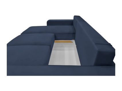 Диван Фиеста Мебель Монако с оттоманкой велюр Vivaldi 14 синий