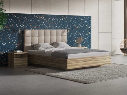 Кровать Сонум Luiza Ясень Ориноко + Кашемир Бежевый