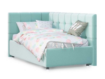 Кровать Nuvola Sabina угловая Velutto 14 90х190