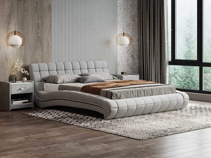 Кровать Сонум Milano Экокожа Белая 200х200