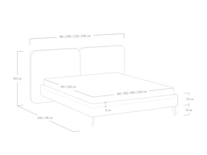 Кровать Сонум Brooklyn Рогожка Деним 200х200