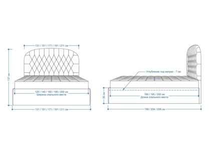 Кровать Lonax Венеция велюр Dolly-13 (с основанием) 200х200