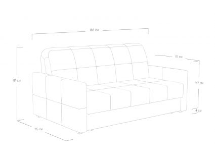 Диван Сонум Rest Рогожка графит Длина 183 см