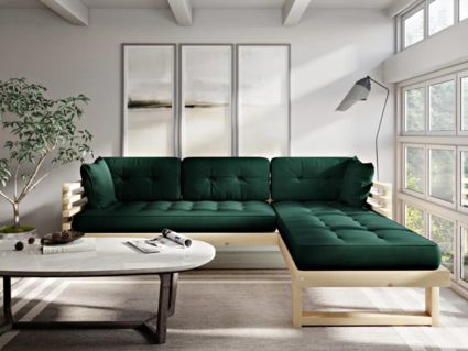 Диван Арско Стоун угловой трехместный зеленый Длина 220 см