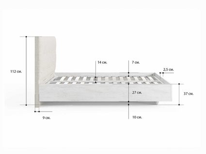 Кровать Сонум Vena Ясень Ориноко + Кашемир Латте 160х190